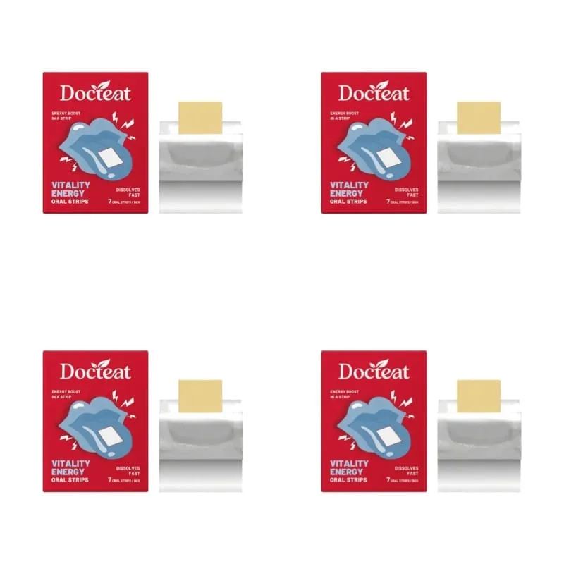 Docteat Vitality Energy Oral Strips Melt-in-Mouth Dissolves Fast L-Theanine No Water Needed Stay Awake Support 7 Strips — image 11