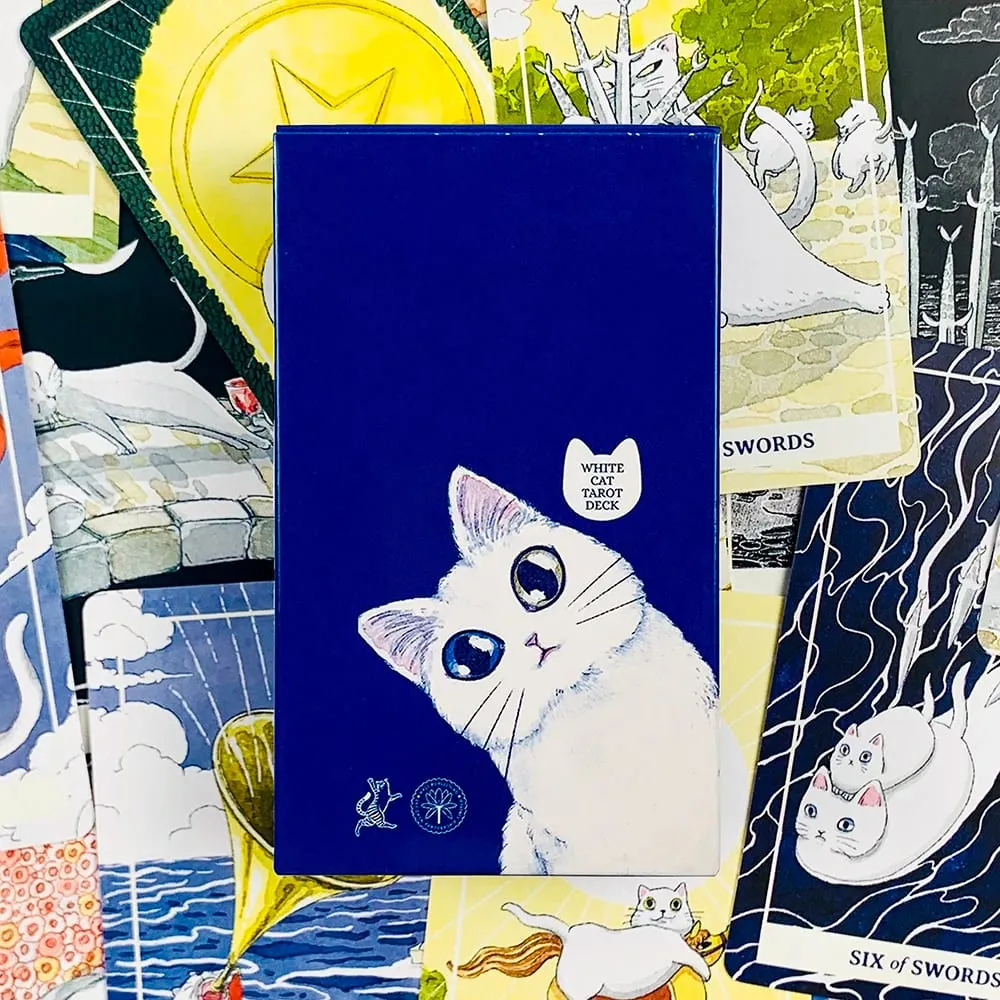 New White Cat Tarot Deck A 78 Cat-Themed Edition Borad Game For Cat Lovers Great For Divination Meditation & Party Games — image 2