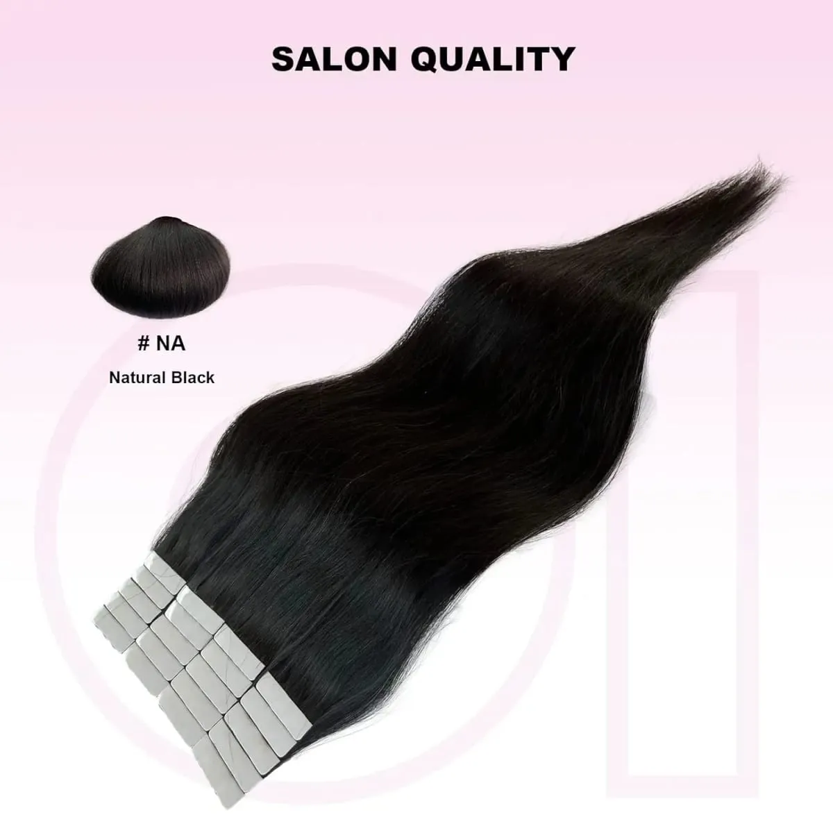 Straight Tape In Hair Extensions Natural Black 26 Inch Adhesive Invisible Brazilian Remy 100% Human Hair Tape Ins 50G/20Pcs/Pack — image 4