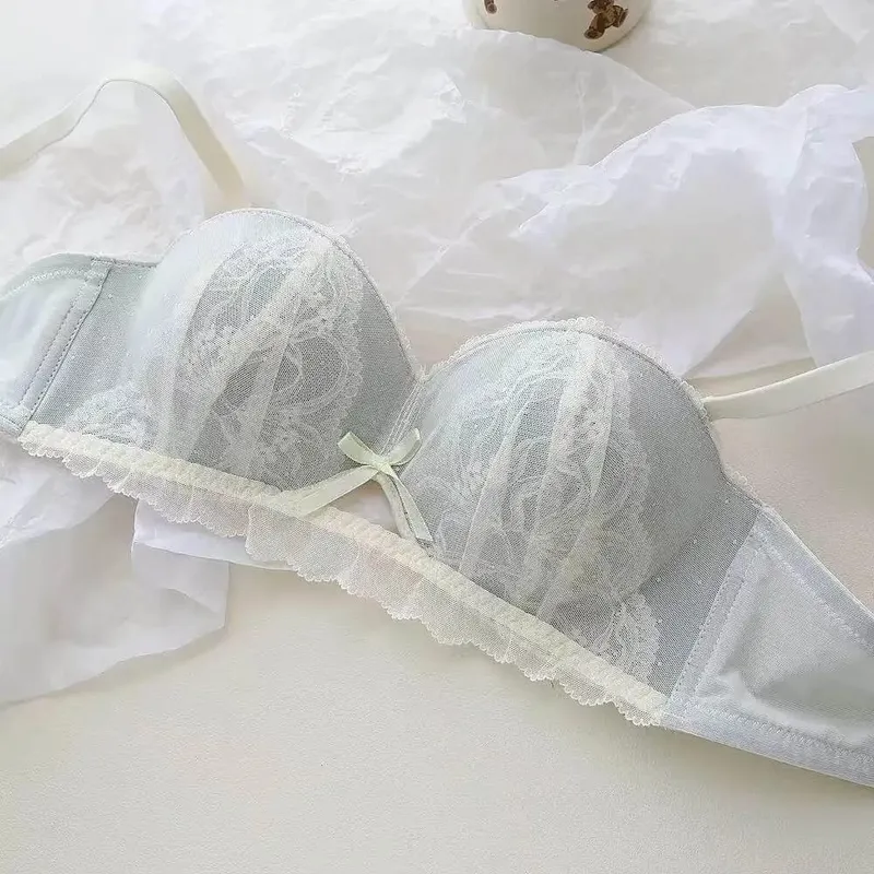 Ensemble de soutien-gorge demi-tasse en dentelle française, Push Up sans fil, petite poitrine, améliore le levage, Anti-affaissement, confort, ensemble de Lingerie Sexy pour femmes — image 13
