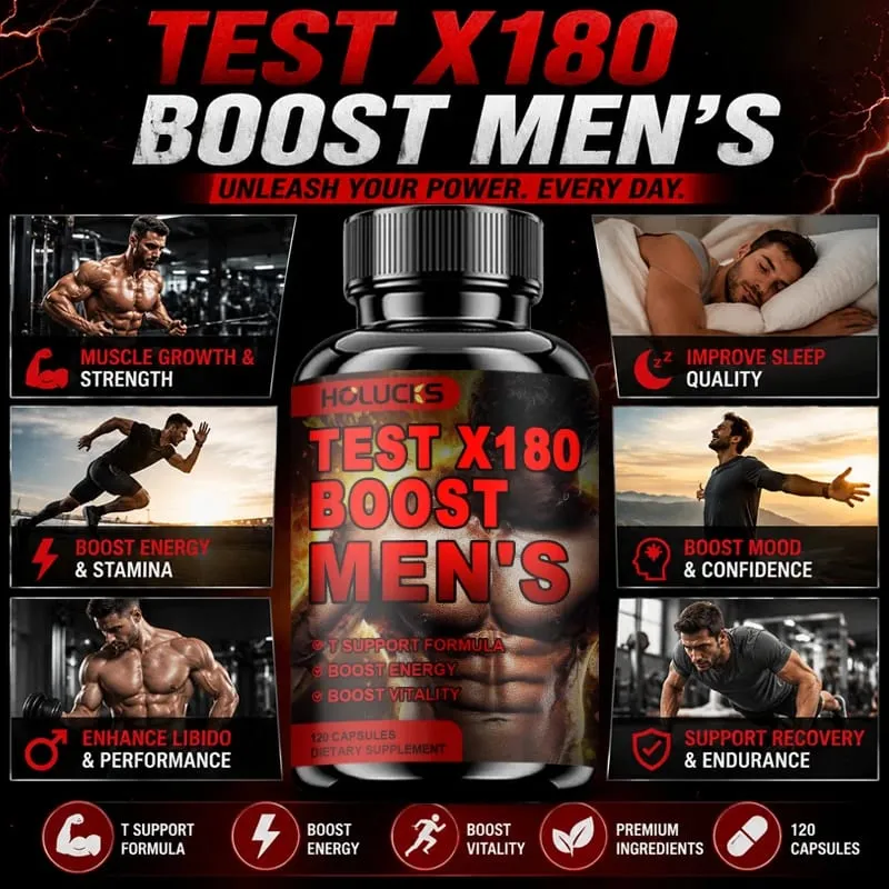 Men's Test X180 Ignite Booster with Fenugreek Seed Tribulus Terrestris Support Muscle Growth Enhance Energy Boost Immune — image 3