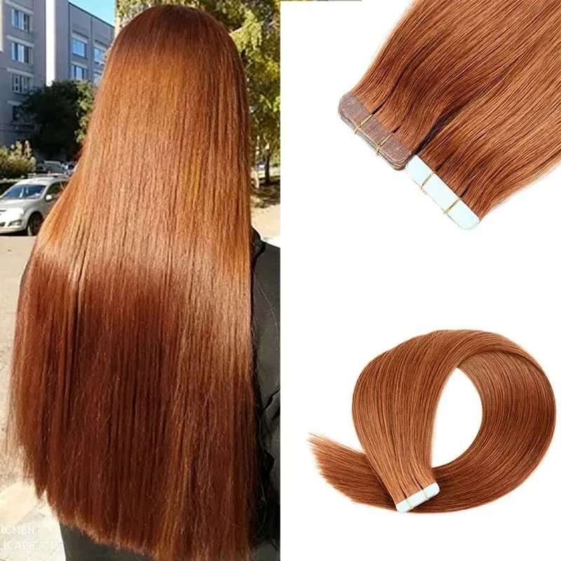 20Pcs Straight Tape ins Extensions Real Human Hair Double Side Tape in Hair Extensions Tape in Hair Extensions Remy Human Hair