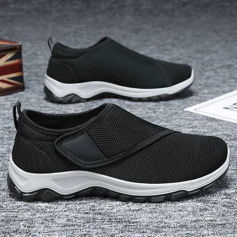 Men's Casual Sneakers Soft Comfortable Male Shoes Hook-loop Adjustable Wide Feet Walking Women Outdoor Anti-slip Sport Shoes — image 4