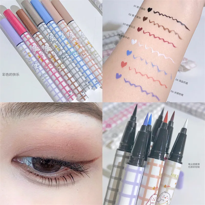 Farverig flydende eyeliner blyant mat vandtæt ikke blomstrende eyeliner Langtidsholdbar flydende eyeliner pen Øjenmakeup Kosmetik