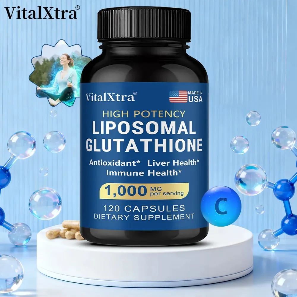 Liposomal Glutathione 1000mg - Vitamin C Antioxidant Supports Liver Immune Brain & Skin Health Enhanced Absorption — image 1