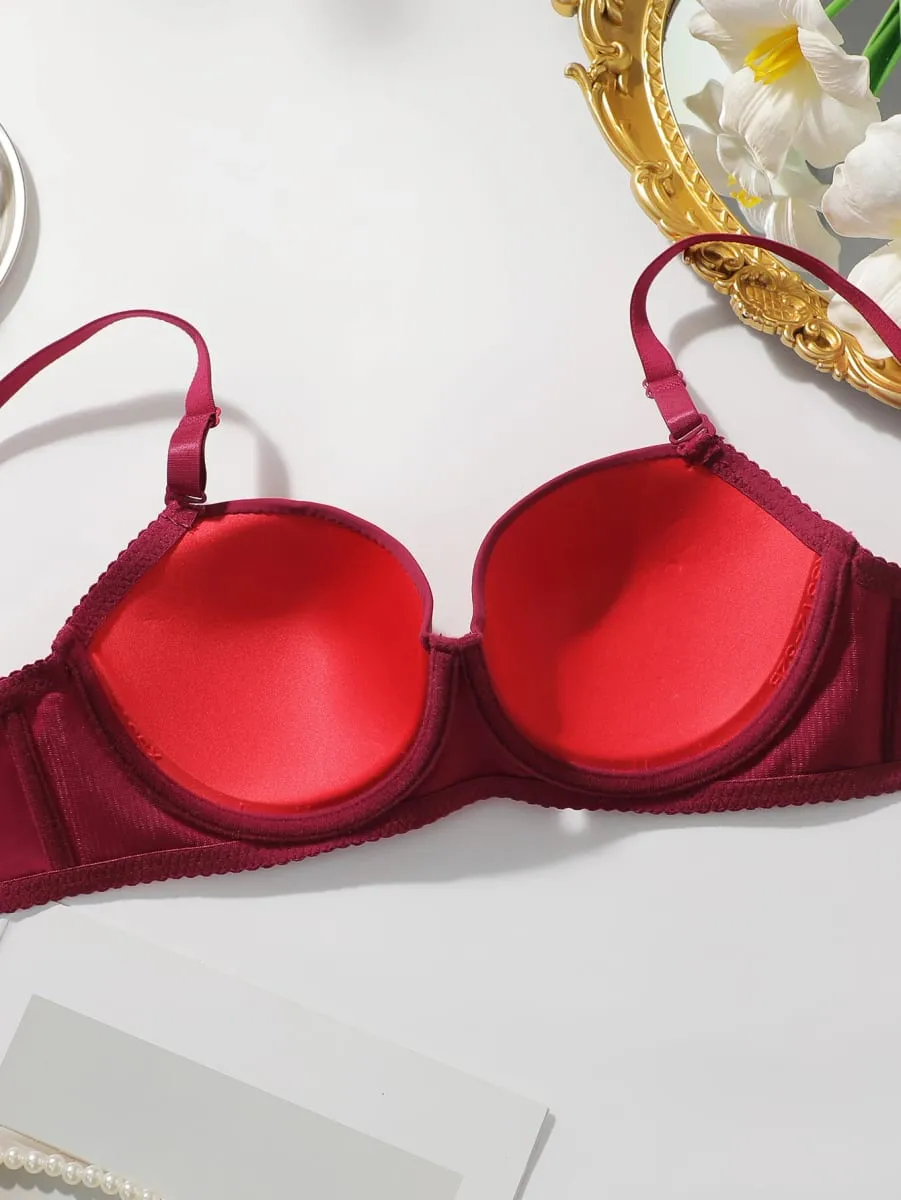 2 Packs Women's Underwire Padded Bra Sets Solid Push Up T-Shirt Bras with Matching Panties Sexy & Comfortable Everyday Lingerie — image 4