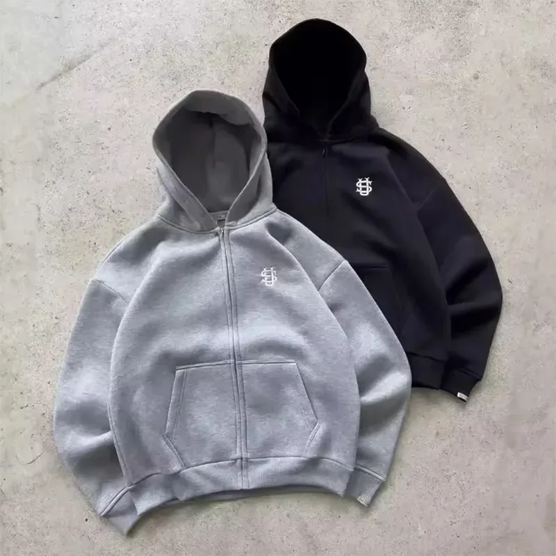 2025 Autumn/Winter Fashion Embroidery Harajuku Y2K Zipper Hoodie Women's Street Y2K New Punk Sportswear Unisex Casual Hoodie — image 2