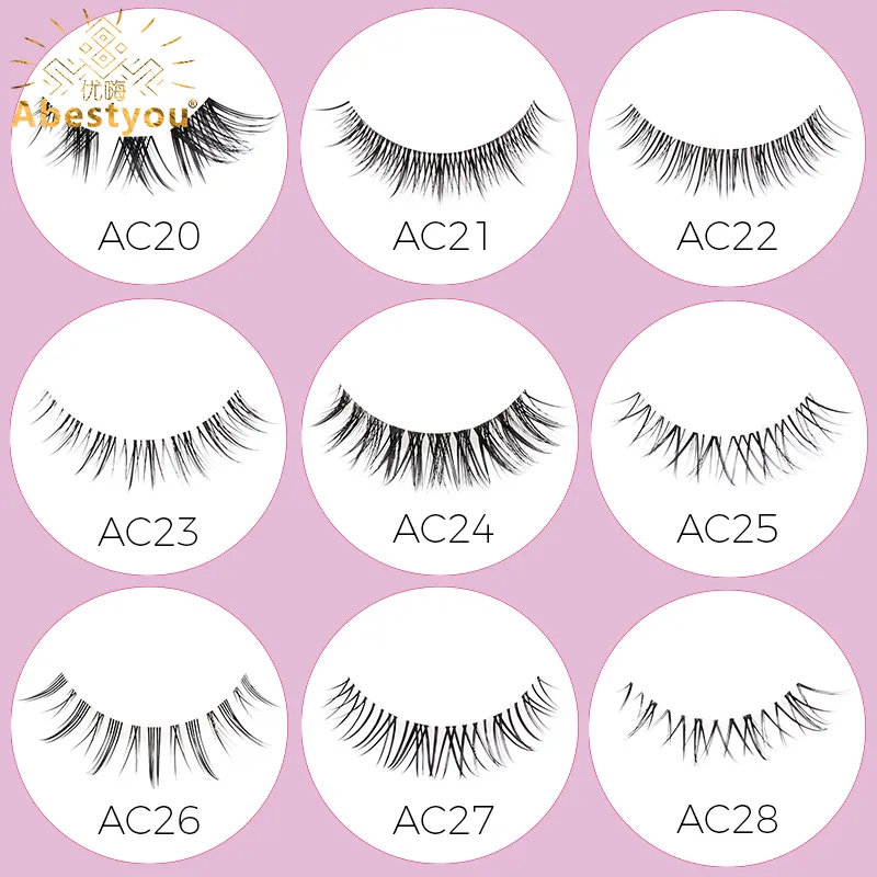Abestyou 3d Short 9mm Faux Cils Small Thin Light Cat Eye Camellia Winged Lash Transparent Clear Stripe Mink Eyelash Lower Lashes — image 5