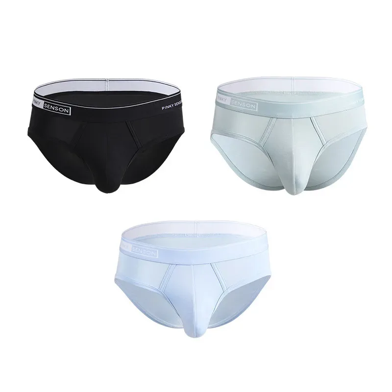Large Size New Sexy And Breathable Modal Men's Triangle Pants Solid Color Mid Waist Underpants For Youth Briefs For Men — image 10