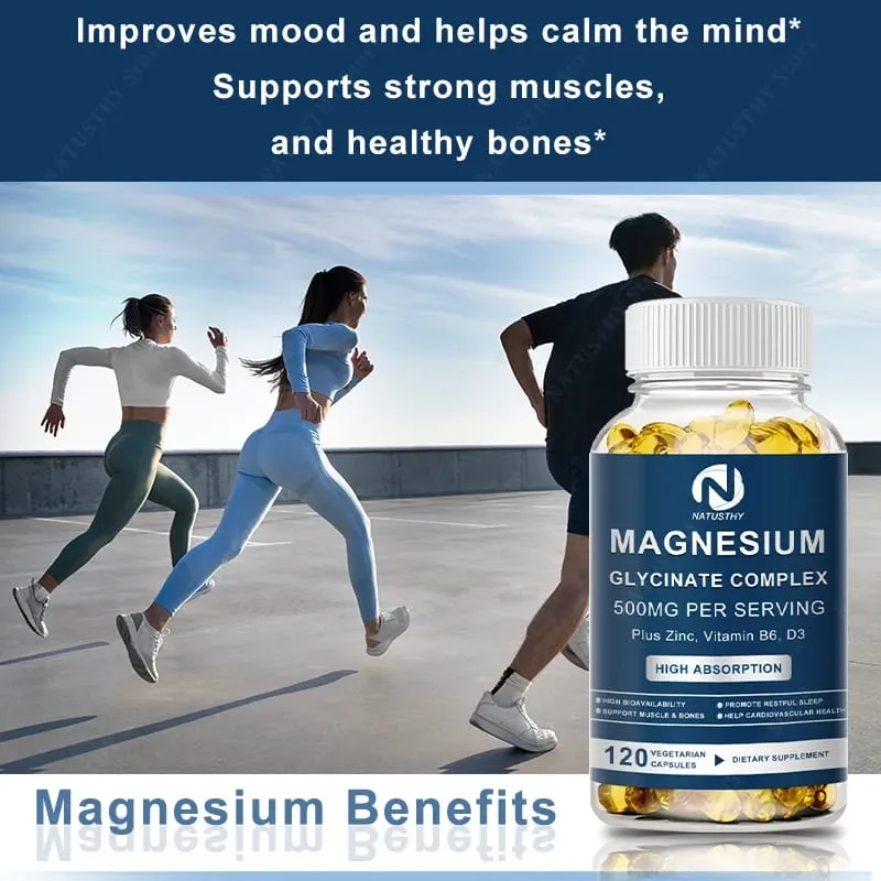 Magnesium Glycinate Capsules with Zinc for Sleep Quality Muscle Recovery Heart Brain Health — image 5