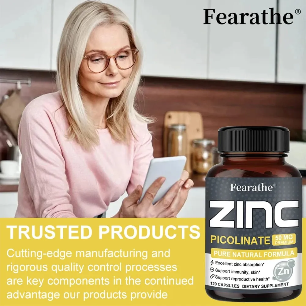 Zinc 50 Mg - High Potency Pure Zinc Supplement Boosts Immune Function Promotes Healthy Skin and Promotes Bone Marrow Health — image 7