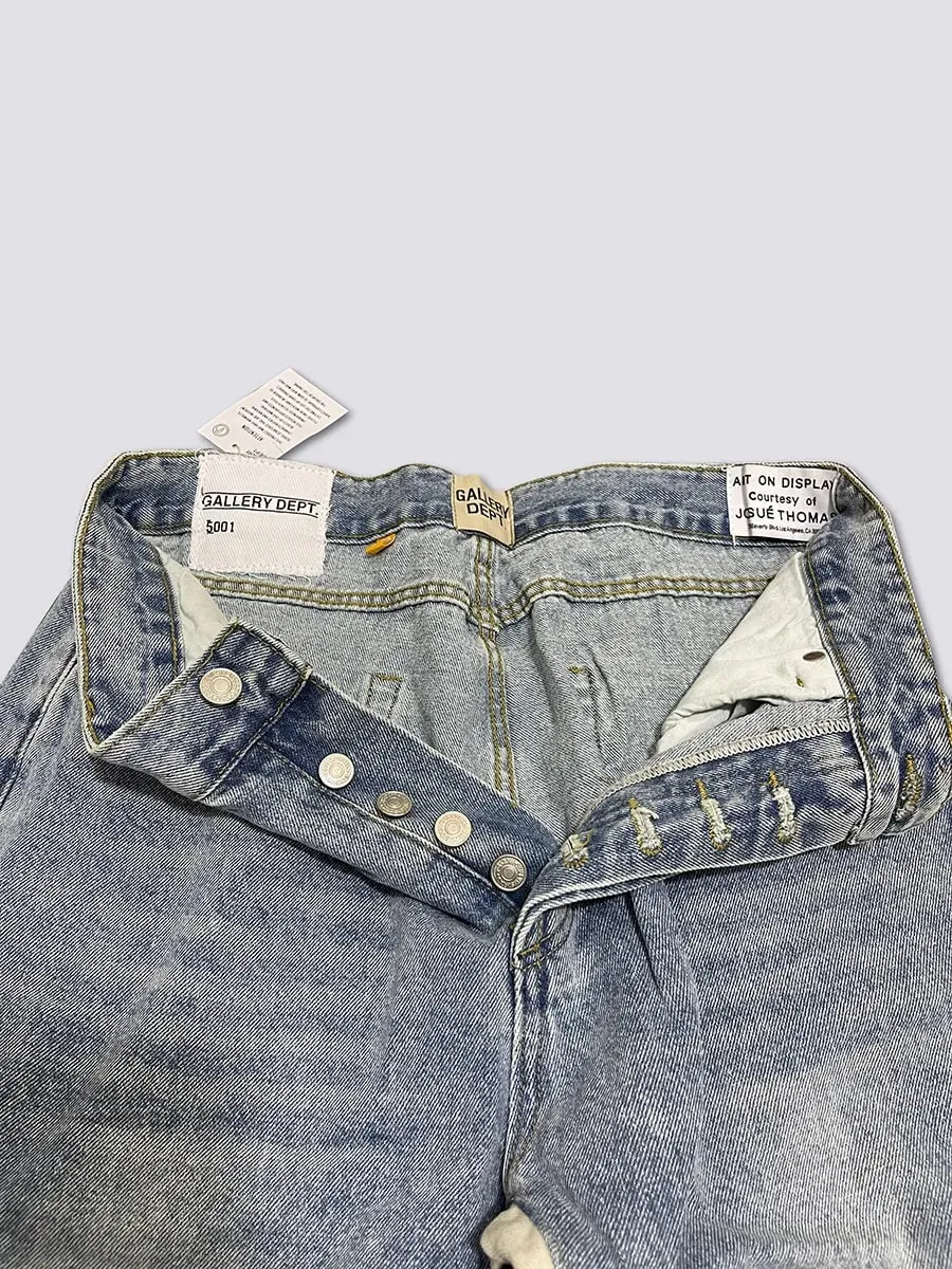 Denim Bell-bottoms Washed And Worn Patchwork Jeans — image 8