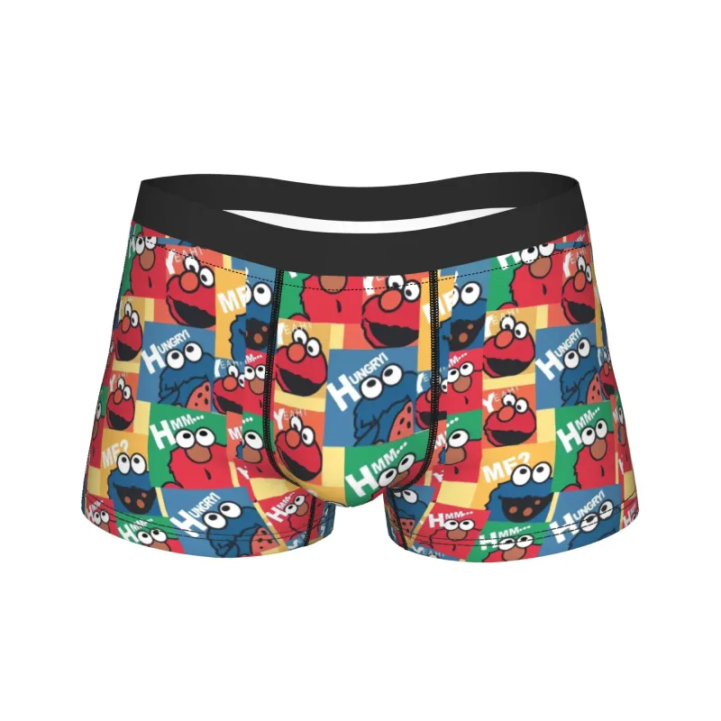 S-Sesames Streets Tango Elmo & Grover Pakaian Dalam Lelaki Seluar Pendek Seluar Dalam Lucu Boxershorts Kualiti Customs Seluar Dalam Besar