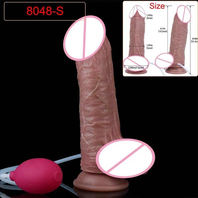 Deep Veins Ultra Squirting Dildo Silicone Skin Touch Long Ejaculating Butt Plug For Men Women G-Spot Stimulate 18+ Sex Toys — image 29