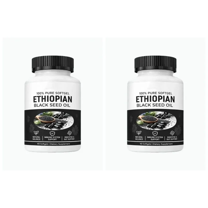 Ethiopian Black Seed Oil Purely Nutrient Ethiopian BlackSeed Oil Capsules with Thymoquinone Organic Cold-Pressed 60 Softgels