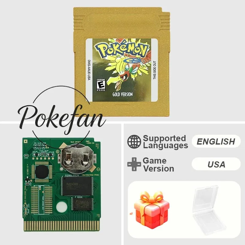 Pokemon Series Blue/Crystal/Gold/Green/Red/Silver/Yellow GBC Game in Box with Manuals for Video Game Cartridge USA Version — image 30