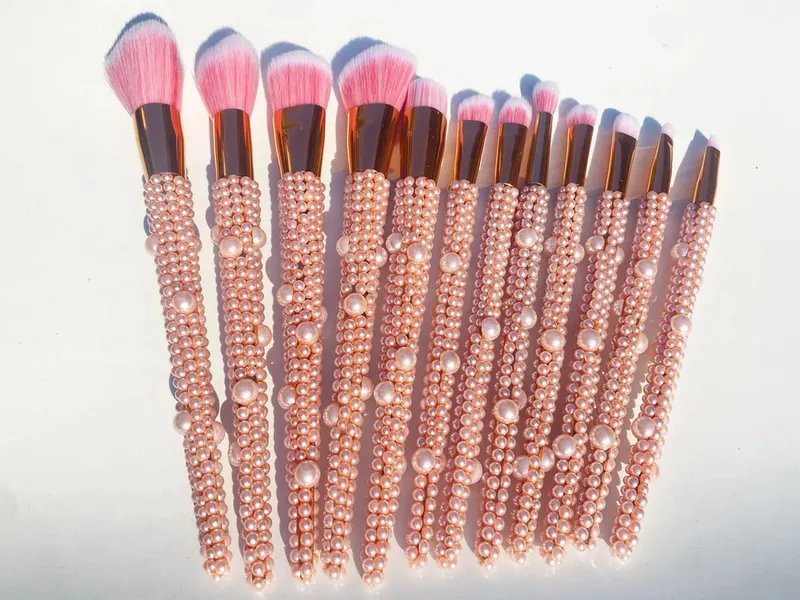 Diamond-studded Makeup Brushes 12Pcs/set Gems Makeup Beauty Tools Full Diamond Loose Powder Foundation Concealer Brush Bling — image 10
