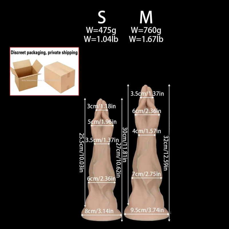 Huge Simulated Palm Anal Plug Fisting Butt Plug Dilation Training Prostate Massage Anal Dildos Toys XXL For Women Male Sex Toys — image 14