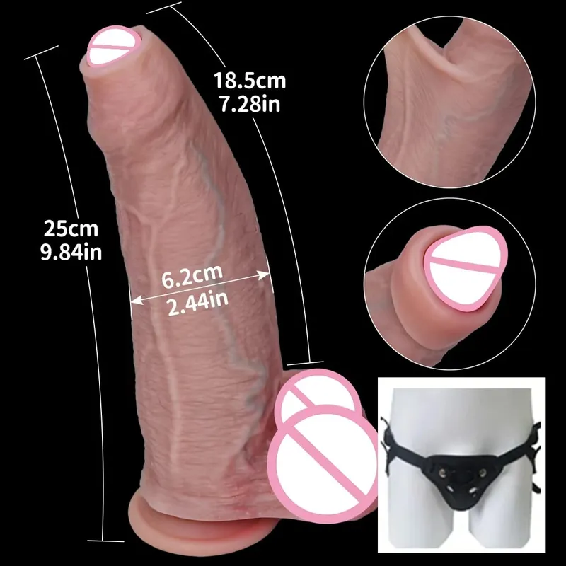 Murah Lembut Ayam Realistis Strapon Besar Dildo Kulit Merasa Penis Kecil Double Silicone Suction Cup Kontol Gay Anal Mainan Seks Pria wanita — image 12