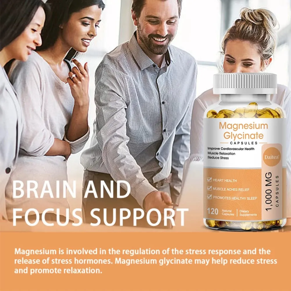 Supplément de glycinate de magnésium avec vitamines pour favoriser un sommeil naturel, réduire le stress et l'anxiété et soutenir la santé des os — image 4