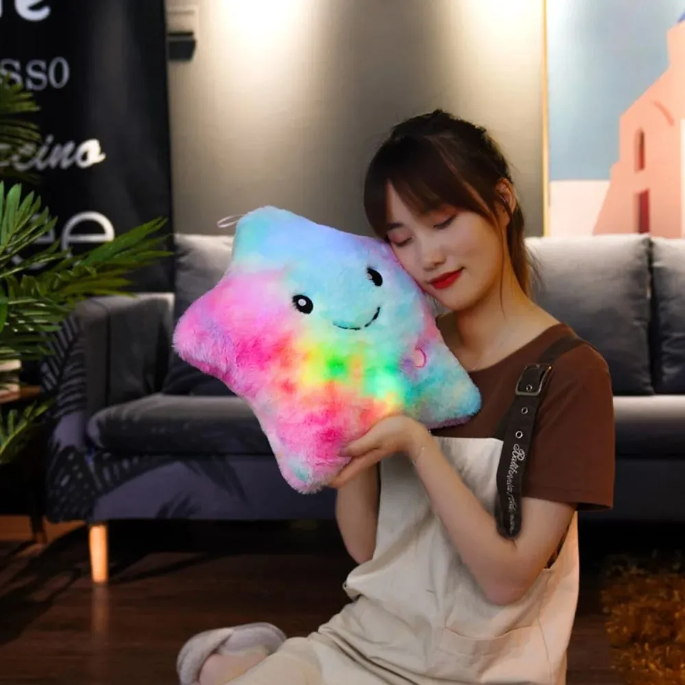 Cute LED Electronic Star Plush Toy Star Soft LED Star Doll Toy Home Decoration Baby Kid Toys Soft Star Pillow — image 3