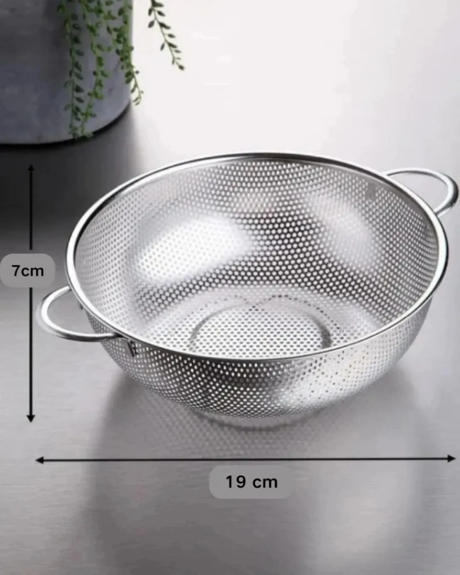 16/19/22/31CM All Purpose Stainless Steel Fine Mesh Strainer Net Baskets with Handles Resting Base Colander Set Kitchen Supplies — image 5