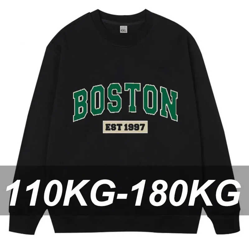 Pulovry větší velikosti Pánské mikiny 110–185 kg Nadměrná velikost Trička s kulatým výstřihem Dlouhý rukáv Volné topy Velké velikosti Pánské oblečení 1XL-7XL — image 2