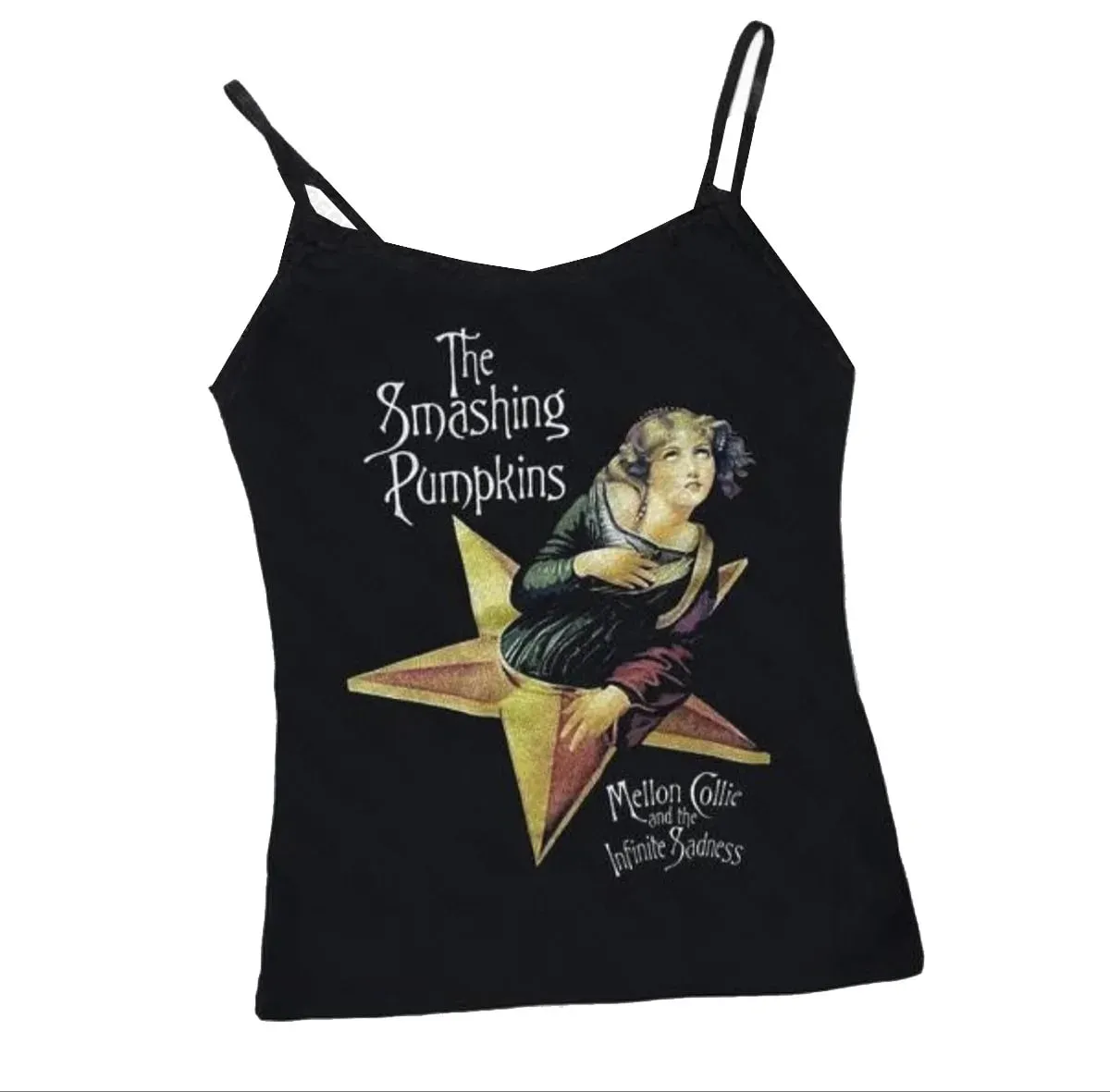 Women Gothic Spider Web Print Cami Tank Top Sleeveless Spaghetti Strap Y2K Slim Cropped Camisole Dark Punk Streetwear Tops