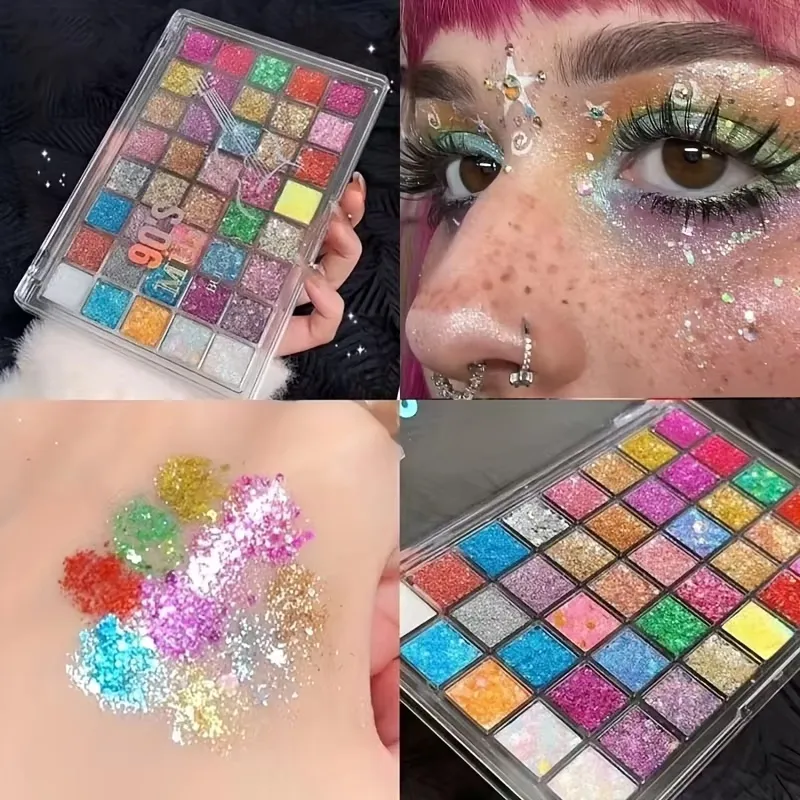 40 Colors Eyeshadow Palette - Matte & Glitter Eye Makeup High Pigmentation Blendable Creamy Texture Long-Lasting Eye Makeup — image 2