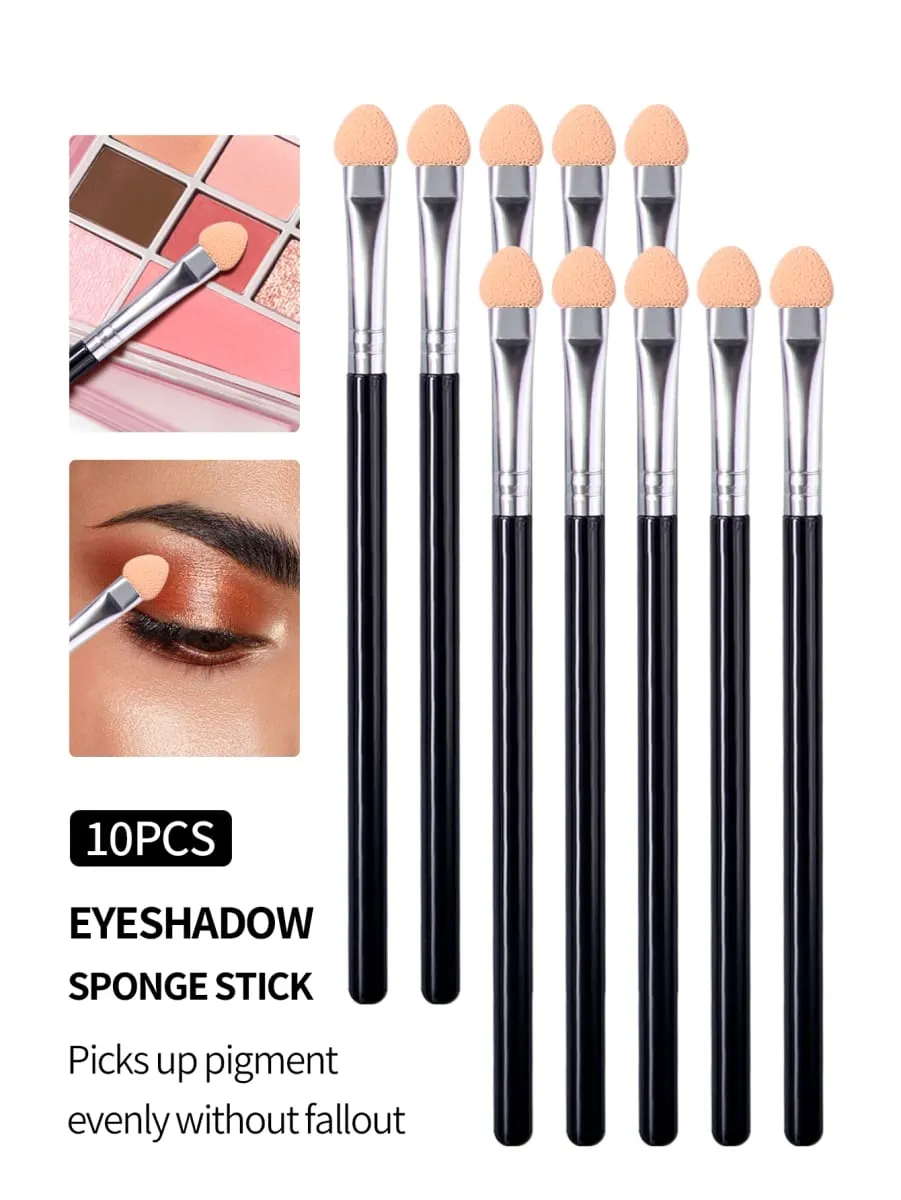 10Pcs Dual-Color Sponge Eyeshadow Brushes Makeup Tools Eyeshadow Stick Sponge Head Nail Smudge Brush — image 2