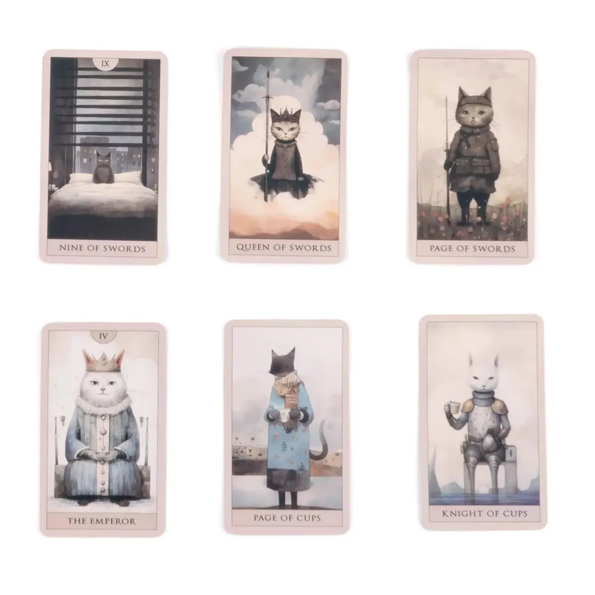 Surrealist Cat Tarot การ์ด - Aesthetic 10.3*6 ซม. 78-Card แปลกพร้อมภาพประกอบพาสเทลอ่อน — image 3