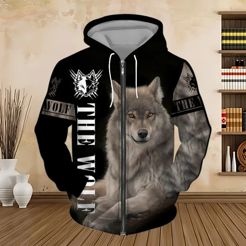 Spring and Autumn Men's Hoodie Sweatshirt 3D Digital Print Tiger Series Zip up Hoodies Fashion Personalized Sweatshirt for Men β image 6