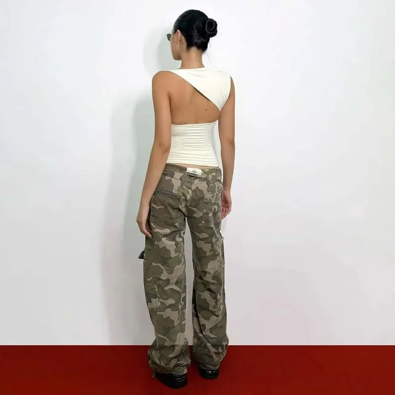 Dulzura Asymmetric One Shoulder Backless Slim Sleeveless Tank Top Women'S Solid Sexy Casual Top Street Style Y2K Summer Clothes — image 6