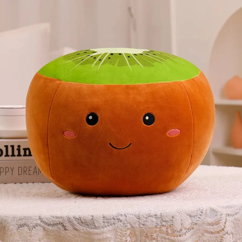 ZU Super Soft Plush Pillow Cute Fruits Kiwi Apple Orange and Vegetables Pea Chili Stuffed Toys Sofa Home Decor Cushion for Girl — image 9