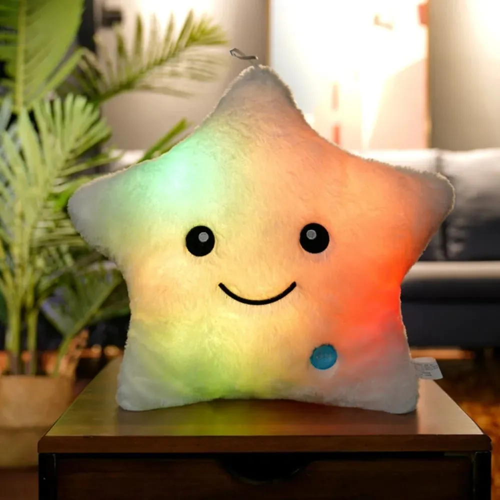 New LED Electronic Star Plush Toy Soft Star LED Star Doll Toy Home Decoration Baby Kid Toys Soft Star Pillow
