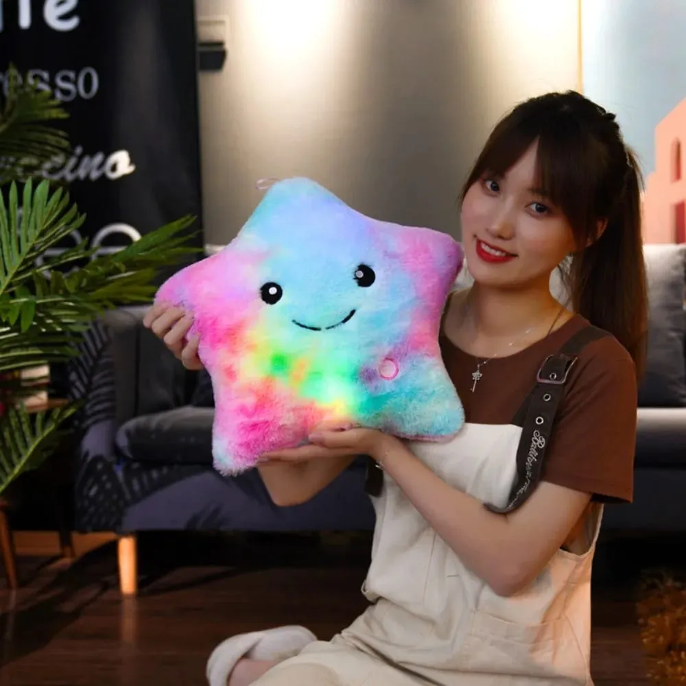 New LED Electronic Star Plush Toy Soft Star LED Star Doll Toy Home Decoration Baby Kid Toys Soft Star Pillow