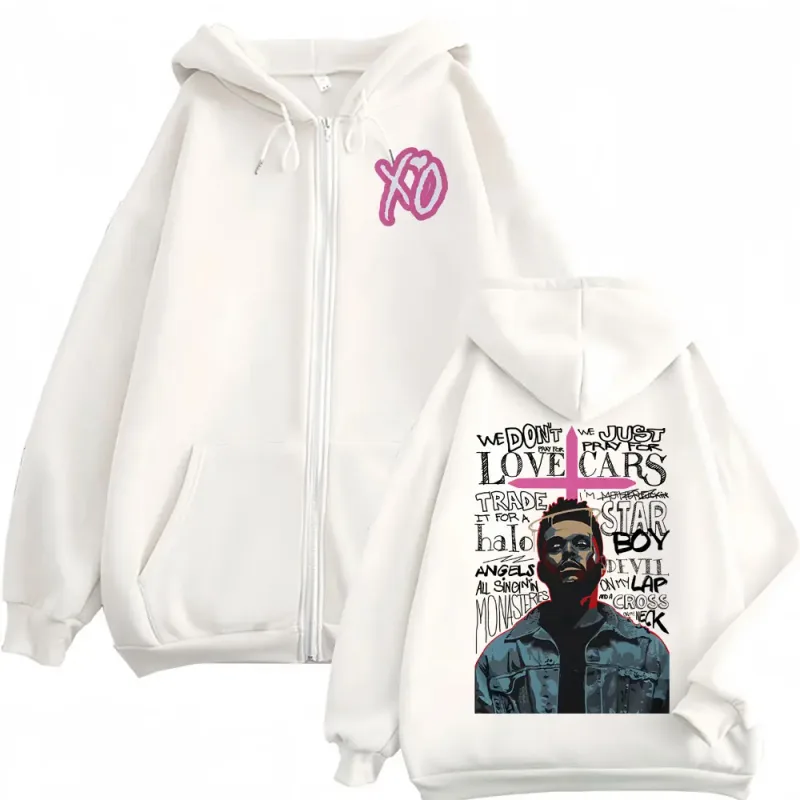 The Weeknd XO After Hours Album Jacket Sweatshirt Men Women Fashion Hip Hop Zipper Hoodies High Quality Cardigan Zip Up Pullover — image 7