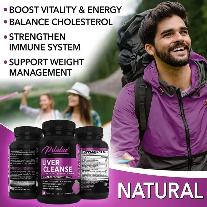Liver Cleanse Detoxification Support Supplement - Complete Health Capsules with Artichoke Berberine Turmeric Herbs — image 7