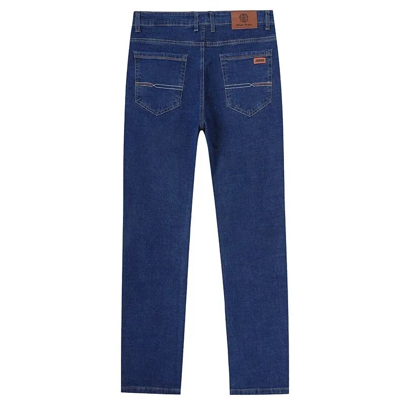 2026 New Men's Straight Denim Pants Brand Clothes Black Blue Jeans Classic Washed Stretch Cotton Business Casual Pants — image 4