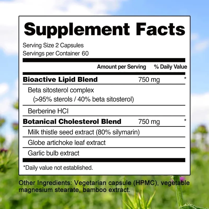 Cholesterol Support Supplement - Contains Berberine Artichoke and Garlic To Support Healthy Cholesterol Levels and Natural Heart Health — image 2