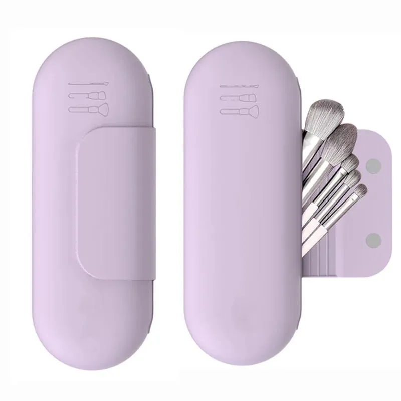 Silicone Makeup Brush Holder Travel Cosmetic Bag Case Soft Portable Cosmetic Face Brushes Holder with Magnetic Closure — image 8