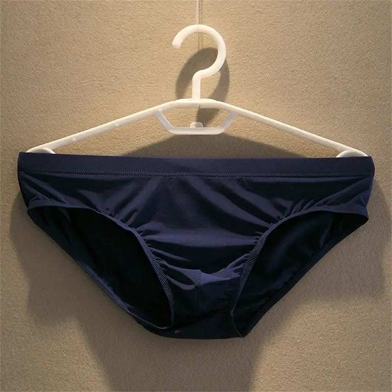 2 stücke Big Pouch Nylon Männer Unterwäsche Slips Eis Seide Männlichen Nahtlose Unterhosen Low-Taille Dünne Höschen Plus größe — image 10