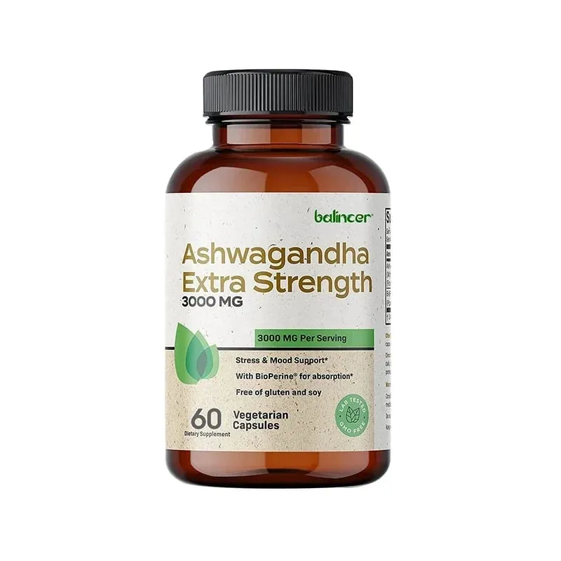 Natürliche Ashwagandha-Stress- und Stimmungslinderung, pflanzliche vegetarische KSM-66-Kapseln, Anti-Angst-Stresslinderung, Gehirngesundheit — image 9