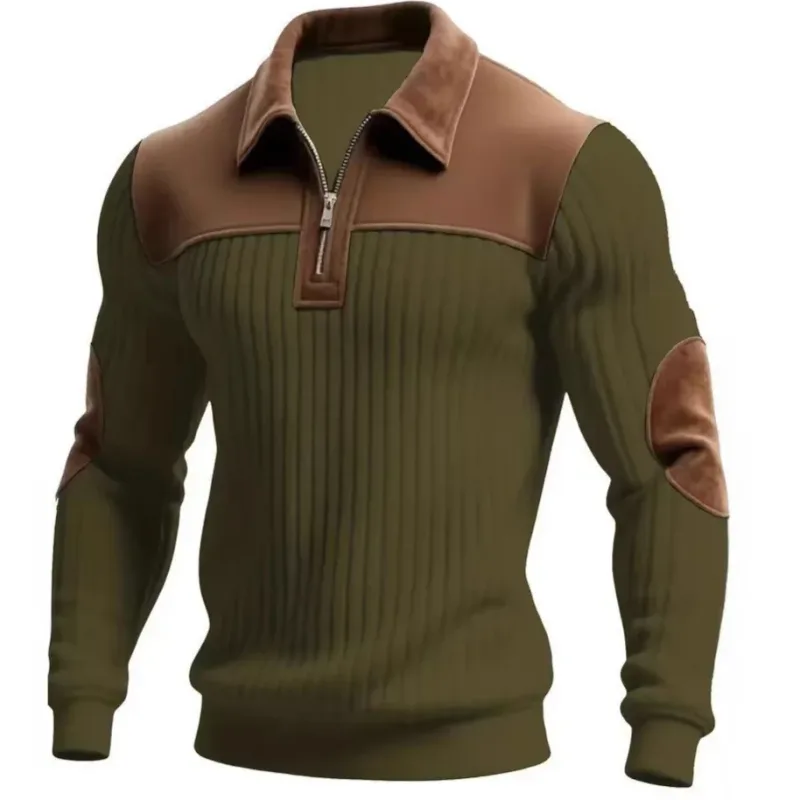 Hoodies men's sweatshirt 2026 new knitted lapel stitching embroidery casual sports autumn zipper sweatshirt man's clothing — image 6