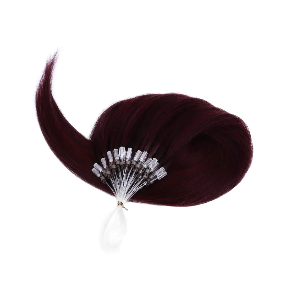 Micro Loop Human Hair Extensions - 50 Strands Thick Straight Clip-In Hair for Instant Volume & Length — image 14