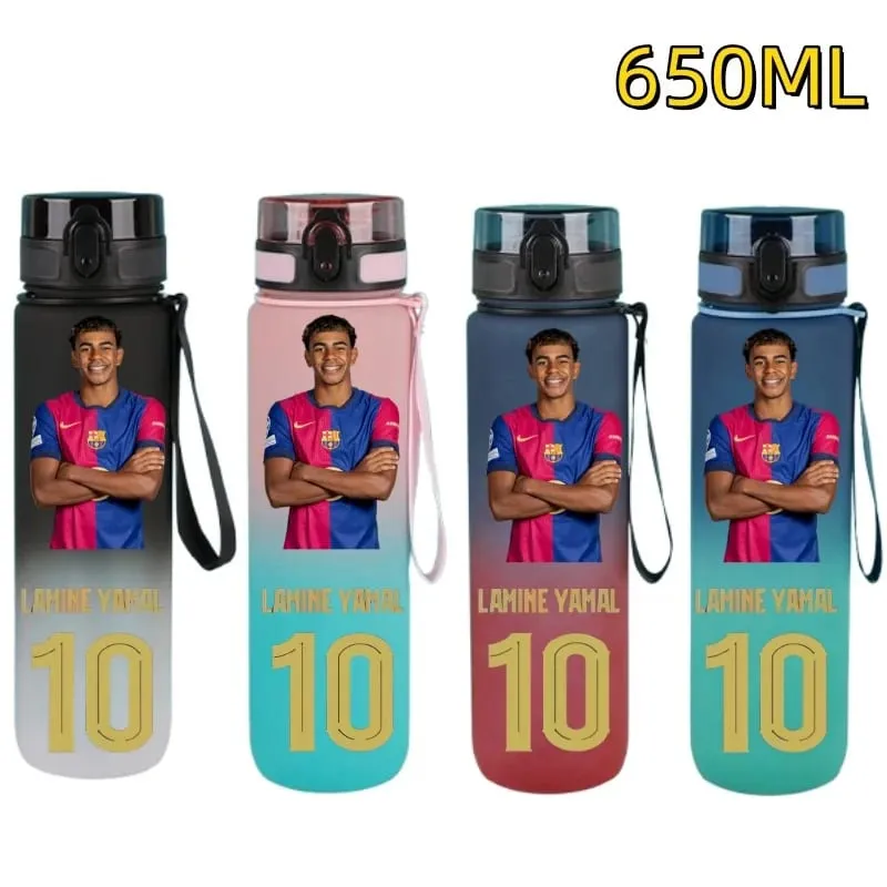650ml Football Star Water Cup Lamine Yamal Portable Outdoor Large Capacity Sports Fitness Flip Cover Drinking Bottle Fans Gifts — image 8