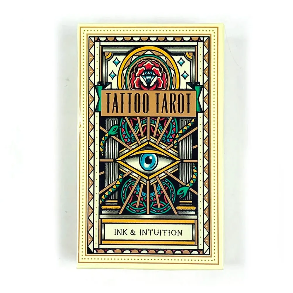 Hot-selling Tattoo Tarot Cards A 78 Tarot Deck PDF Guidebook Future Divination Borad Playing Games Family Gathering Card Game