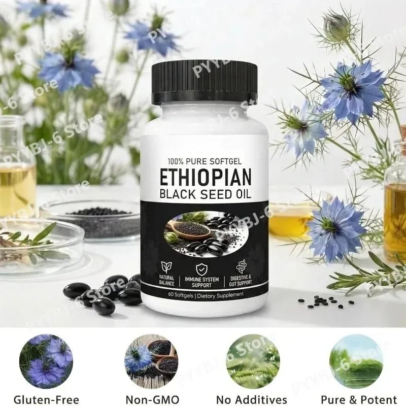 Ethiopian Black Seed Oil Organic Cold-Pressed Immune Support Supplement 60 Softgels for Joint Health & Antioxidant Protection — image 6