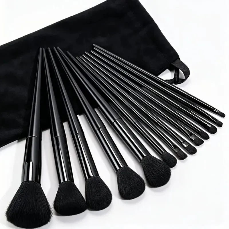 16Pcs Makeup Brush Set w/ Pouch & 2 Sponges Vegan Soft Bristles Full Face Kit Foundation Contour Eyeshadow Lip Gift — image 5