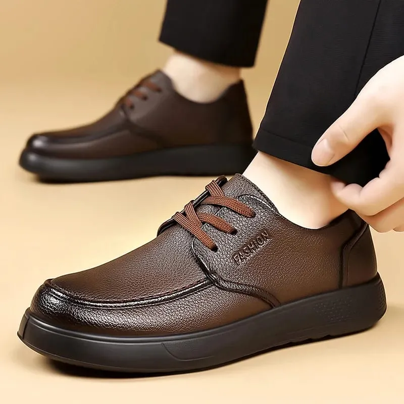 2026 New Designer Solid Color Leather Shoes for Men Soft Sole Fashion Loafers Man Spring Summer Autumn Business Casual Shoe Male — image 5